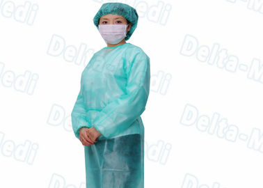 Self-Extinguishing Fabric Disposable Isolation Gown With Knitted Cuffs
