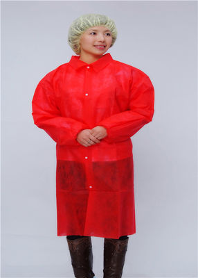 Red Shirt Collar 106cm Microporous Disposable Protective Gown