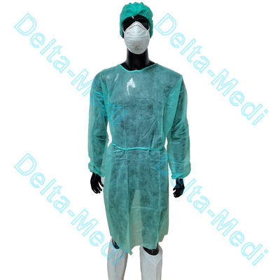 knitted Cuff PP 130cm Surgical Protective Gowns Waist Tie On