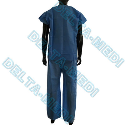 Dustproof Breathable V Neck Disposable Scrub Suit Warm Up With Pockets