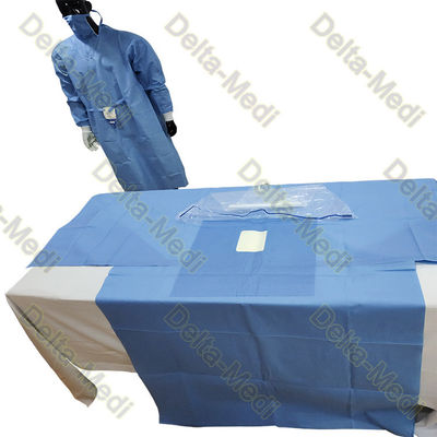 30-60GSM Disposable Surgical Drapes Gynecology Pack With Attached Leggings