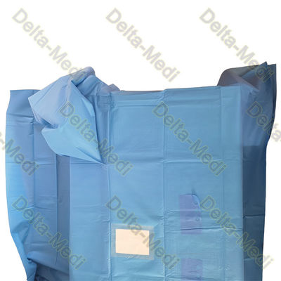 SMS Sterile Reinforced Thyroid Drape With Square Fenestration And Tube Holders