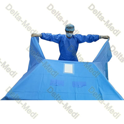 SMS Sterile Reinforced Thyroid Drape With Square Fenestration And Tube Holders
