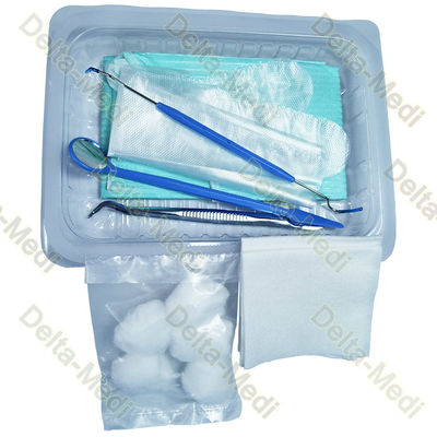 Sterile Oral Examination Kit With Utility Drape Gloves Bib Forceps Prob Mouth Speculum