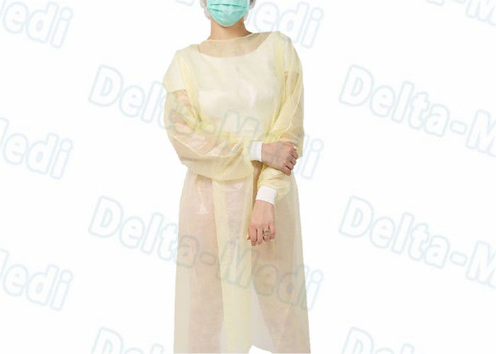 Self-Extinguishing Fabric Disposable Isolation Gown With Knitted Cuffs