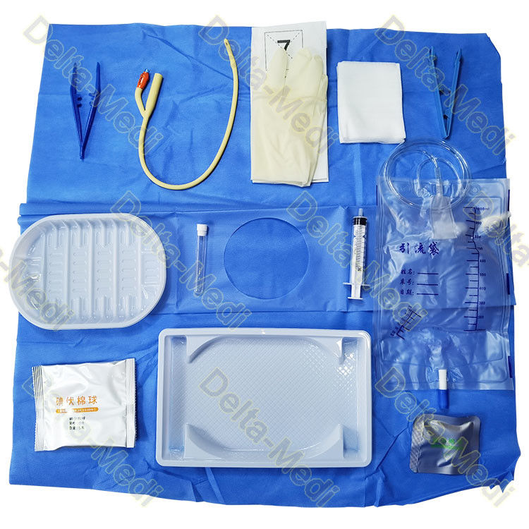 Sterile Medical Disposable Urethral Catheter Kits Catheterication Kit With Latex Foley