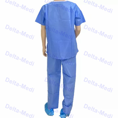 Protective Non Woven Disposable Patient Gown Safety Non Sterile Short Sleeve