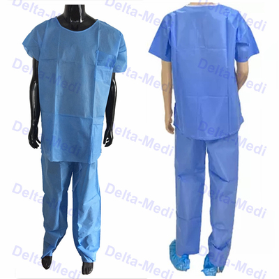 Protective Non Woven Disposable Patient Gown Safety Non Sterile Short Sleeve