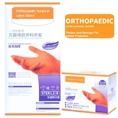 Sterile Antiviral Orthopaedic Latex Surgical Gloves Powder-free