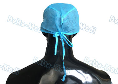 Blue PP Handmade Disposable Surgical Caps , Medical Doctor Scrub Caps 15 - 35gsm