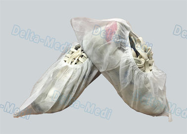 PP White Non Slip Shoe Covers , Lightweight Waterproof Protective Shoe Covers