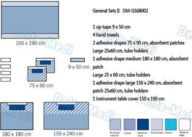 Universal surgical packs, General Medical Sterile Packs Low Linting With Reinforced Adhesive