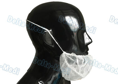 Disposable White Elastic Surgical Beard Cover , 10gsm PP Disposable Beard Net
