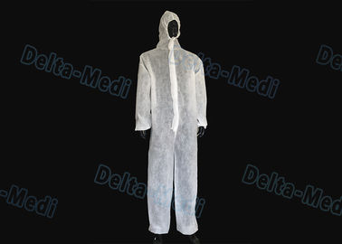 Liquid Proof Disposable Protective Coveralls 100% Non Woven For Food Industry / Lab