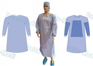 Wood Pulp Spunlace Sterile Disposable Surgical Gown With Knitted Cuff