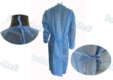 Long Sleeve Disposable Protective Gowns , Comfortable Dustproof Medical Patient Isolation Gowns