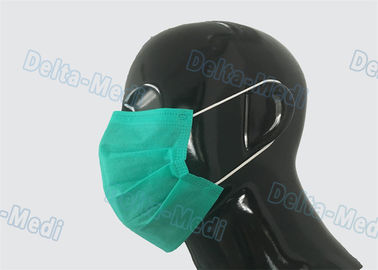 Green Sterile Medical Disposable Face Mask Non Woven Eco Friendly 17.5x9.5cm