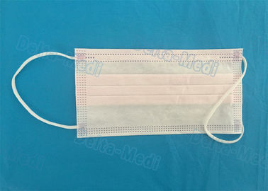 White Breathable Sterile Disposable Face Mask Fluid Resistant For Safe Protection
