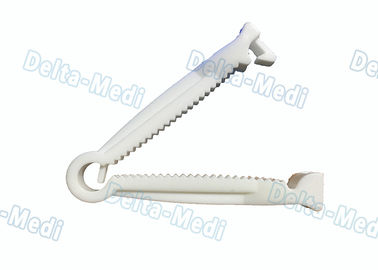 White 5.0cm High Efficient Disposable Umbilical Cord Clamp Smooth Surface In PE Bag