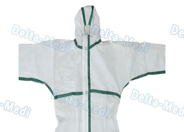 45GSM Disposable Work Coveralls , Elastic Cuffs Chemical Resistant Disposable Coveralls