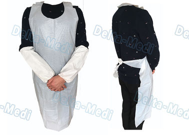 Operating Rooms White Disposable Aprons , Dust Proof Plastic Throw Away Aprons