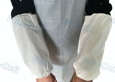 White Disposable Sleeve Covers , Disposable Sleeve Protectors With Elastic Cuff