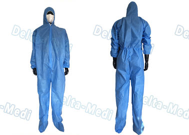 Blue SP Paint Disposable Hooded Coveralls ETO Sterilization