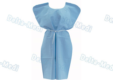 Sterile SMS / PP Disposable Protective Apparel Patient Gown Without Sleeves