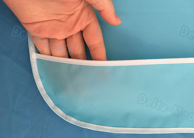 CPE Waterproof Disposable Dental Bibs with Velcro Blue Color 45 X 48cm