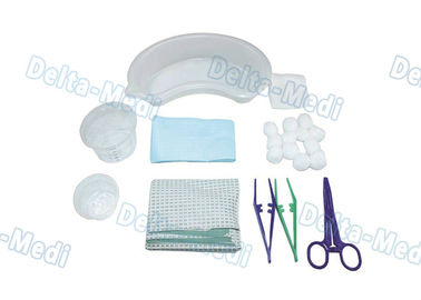 Wound Care Disposable Surgical Kits , Sterile Dressing Packs With Medical Plastic Kidney Bowls