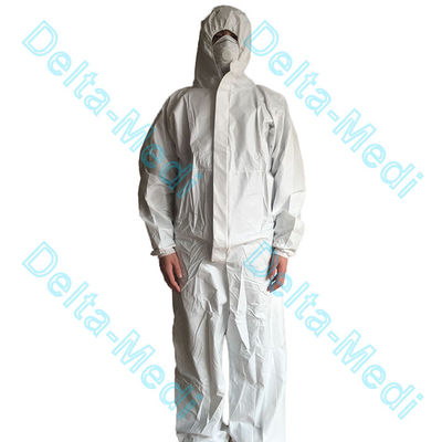 Waterproof Antistatic Disposable Protective Coveralls Front Zipper