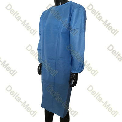 PP SMS Tie On Neck Elastic Cuff Sterile Reinforced Surgical Gown At Sleeves