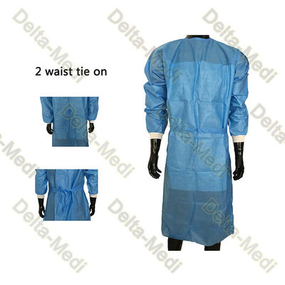 Non Woven Reinforced Disposable Gowns For Doctors 2 Belts