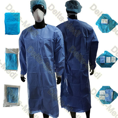 45g SMS Reinforced Disposable Medical Gowns With Hand Towel And Wrap