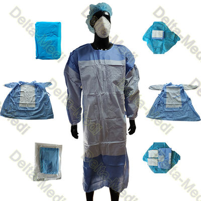SMS 45gsm Reinforced Sterile Disposable Surgical Gown One Wrap