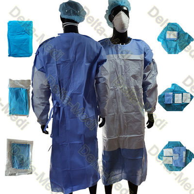 SMS 45gsm Reinforced Disposable Dental Gowns With Hand Towel And Wrap