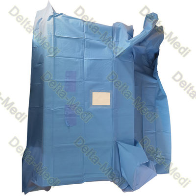 SMS Sterile Reinforced Thyroid Drape With Square Fenestration And Tube Holders