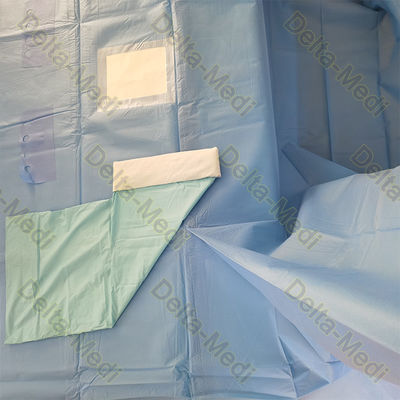 Thyroid Surgical T Drape With Square Fenestration And Tube Holders