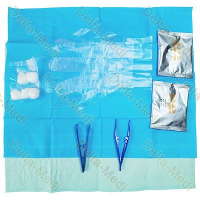 Disposable Sterile Perineal Care Kit With Underpad Cotton Ball Gloves Utility Drape