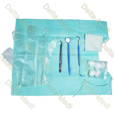 Sterile Oral Examination Kit With Utility Drape Gloves Bib Forceps Prob Mouth Speculum