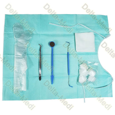 Sterile Oral Examination Kit With Utility Drape Gloves Bib Forceps Prob Mouth Speculum