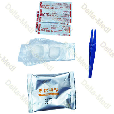 Sterile Disposable Surgical Kits Debridement Kit With Cotton Ball Forceps Gloves Band Aid