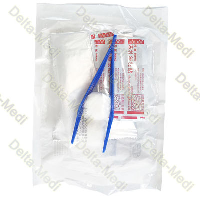 Sterile Disposable Surgical Kits Debridement Kit With Cotton Ball Forceps Gloves Band Aid