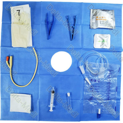 Disposable Sterile Urethral Catheter Kit With Foley Catheter Syringe Test Tube
