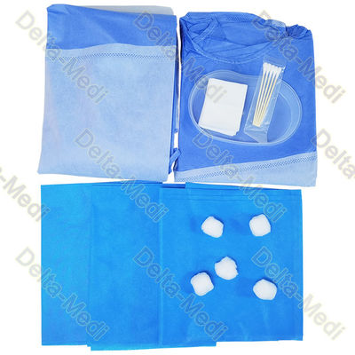Clinic Disposable Surgical Kits With Surgical Gown Cotton Swab Gauze Cotton Ball