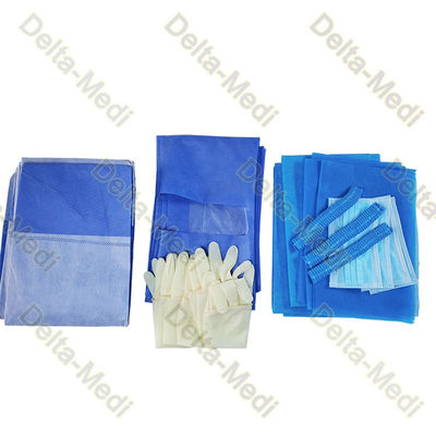Sterile Disposable Surgical Kits With Wrap Gown Gloves Cap Mask Towel Drape