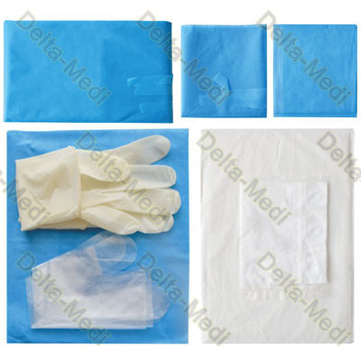 Medical Disposable Surgical Kits Ward Care Kit With Drape , Gloves Cap Bed Cover