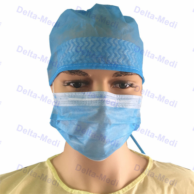 PP SMS Non Woven Disposable Astronaut Head Cover Cap Hood Cover With Sweatband
