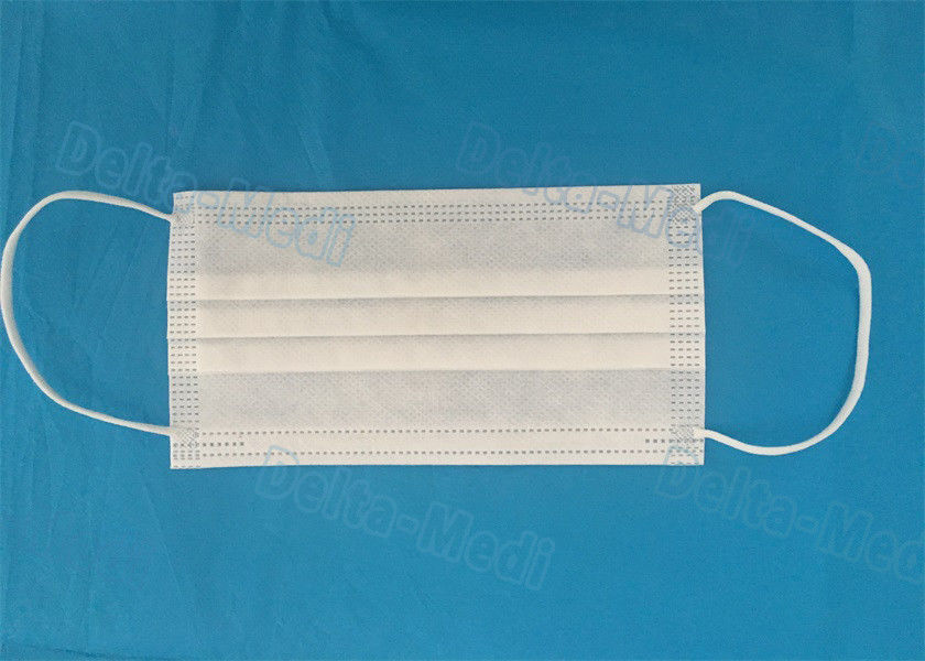 White Breathable Sterile Disposable Face Mask Fluid Resistant For Safe Protection