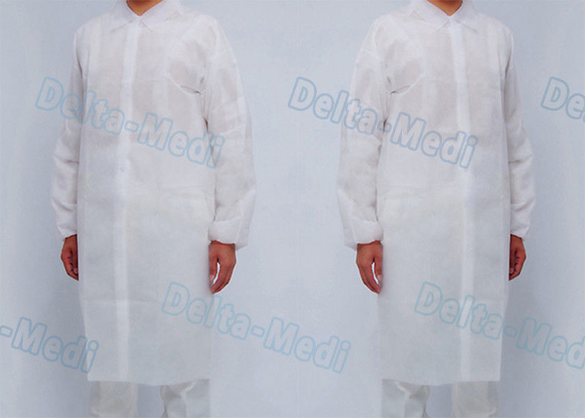 Hospital Non Woven Disposable Isolation Gowns Visitor Coats With Button